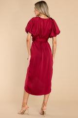 Enchanting Goddess Ruby Midi Dress - Red Dress