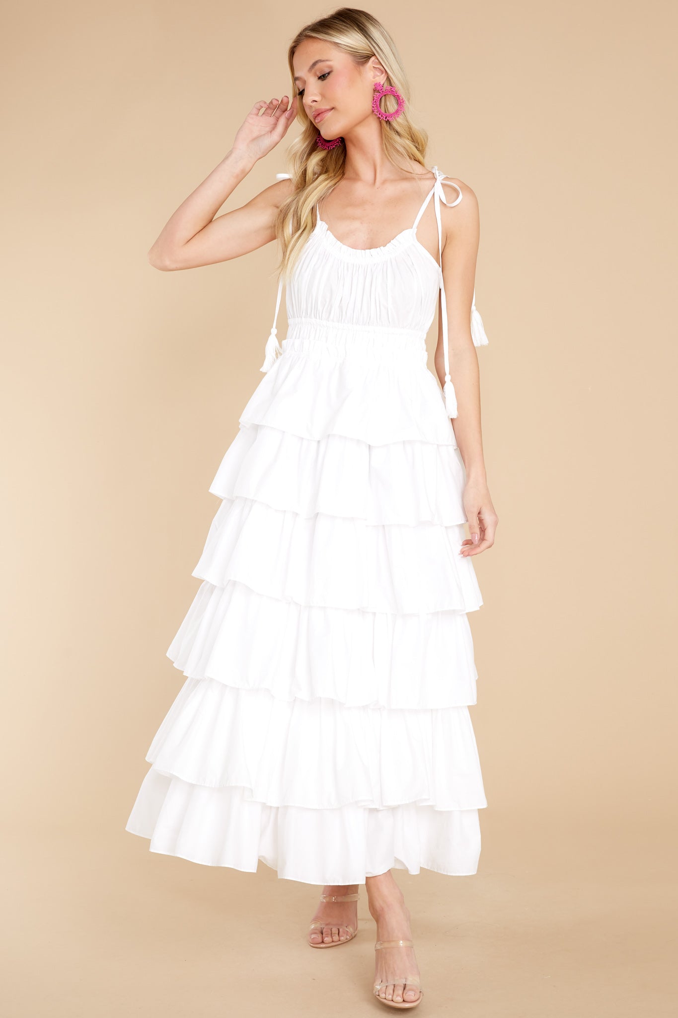 Essence Of Love White Maxi Dress - Red Dress