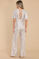 Exceptional Beauty Silver Jumpsuit - Red Dress