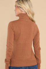 Find A Happy Medium Coffee Brown Sweater - Red Dress