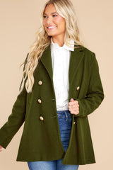 Fit For A Queen Olive Green Coat - Red Dress