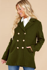 Fit For A Queen Olive Green Coat - Red Dress