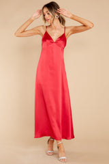 Flirty Gaze Red Midi Dress - Red Dress