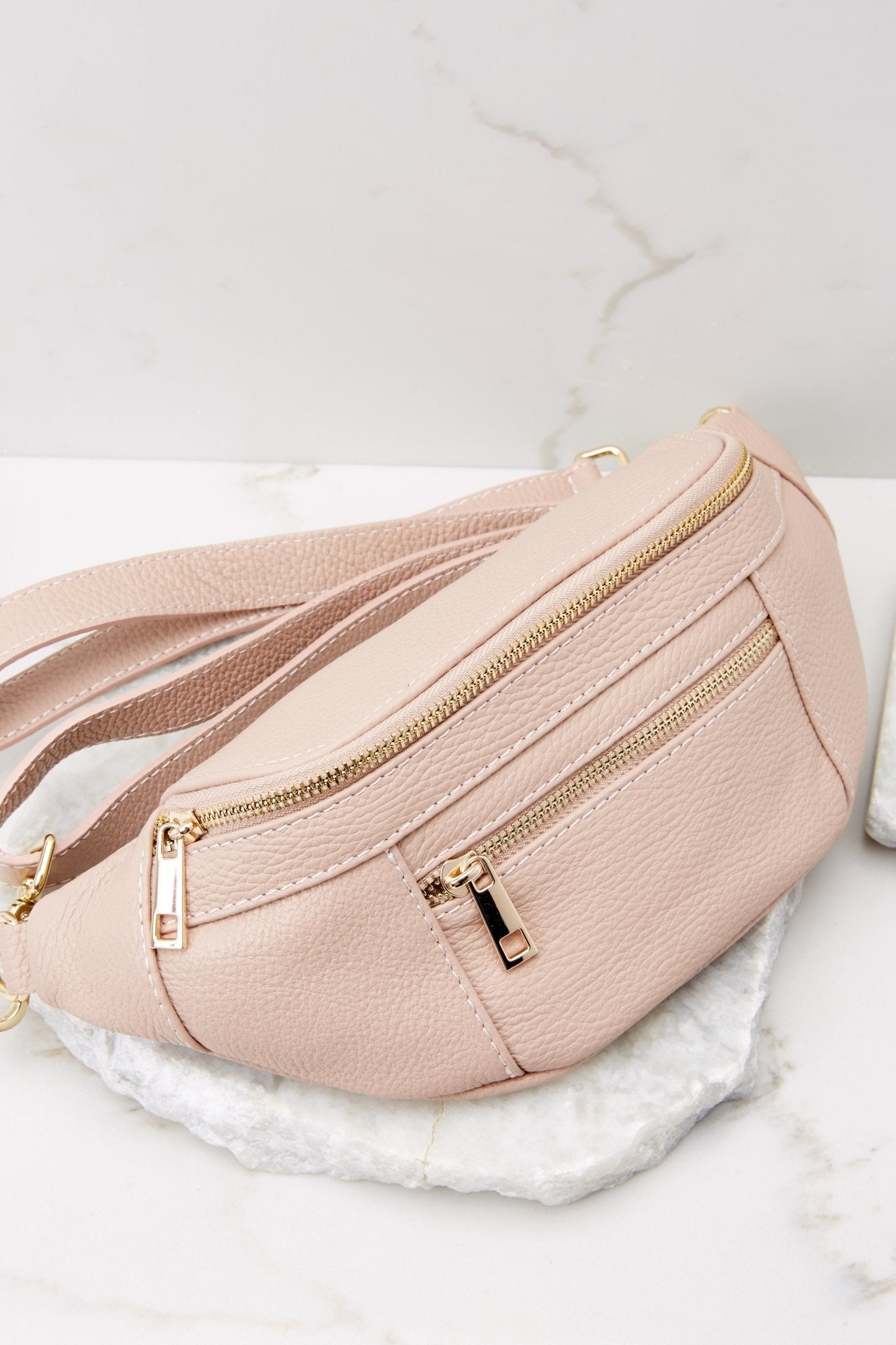 German Fuentes Leather Fanny Pack in Beige