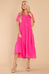 Forever With You Hot Pink Maxi Dress - Red Dress