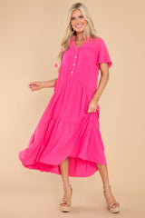 Forever With You Hot Pink Maxi Dress - Red Dress