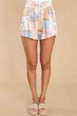 Gifted For This Taupe Patchwork Print Shorts - Red Dress