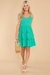 Gotta Have A Spark Kelly Green Dress - Red Dress