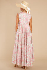 Greet The Day Pink Floral Print Maxi Dress - Red Dress