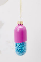 Happy Pill Hot Pink Ornament - Red Dress