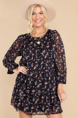 Her Favorite Features Black Floral Print Dress - Red Dress