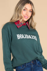 Holidazed And Confused Emerald Green Sweatshirt - Red Dress