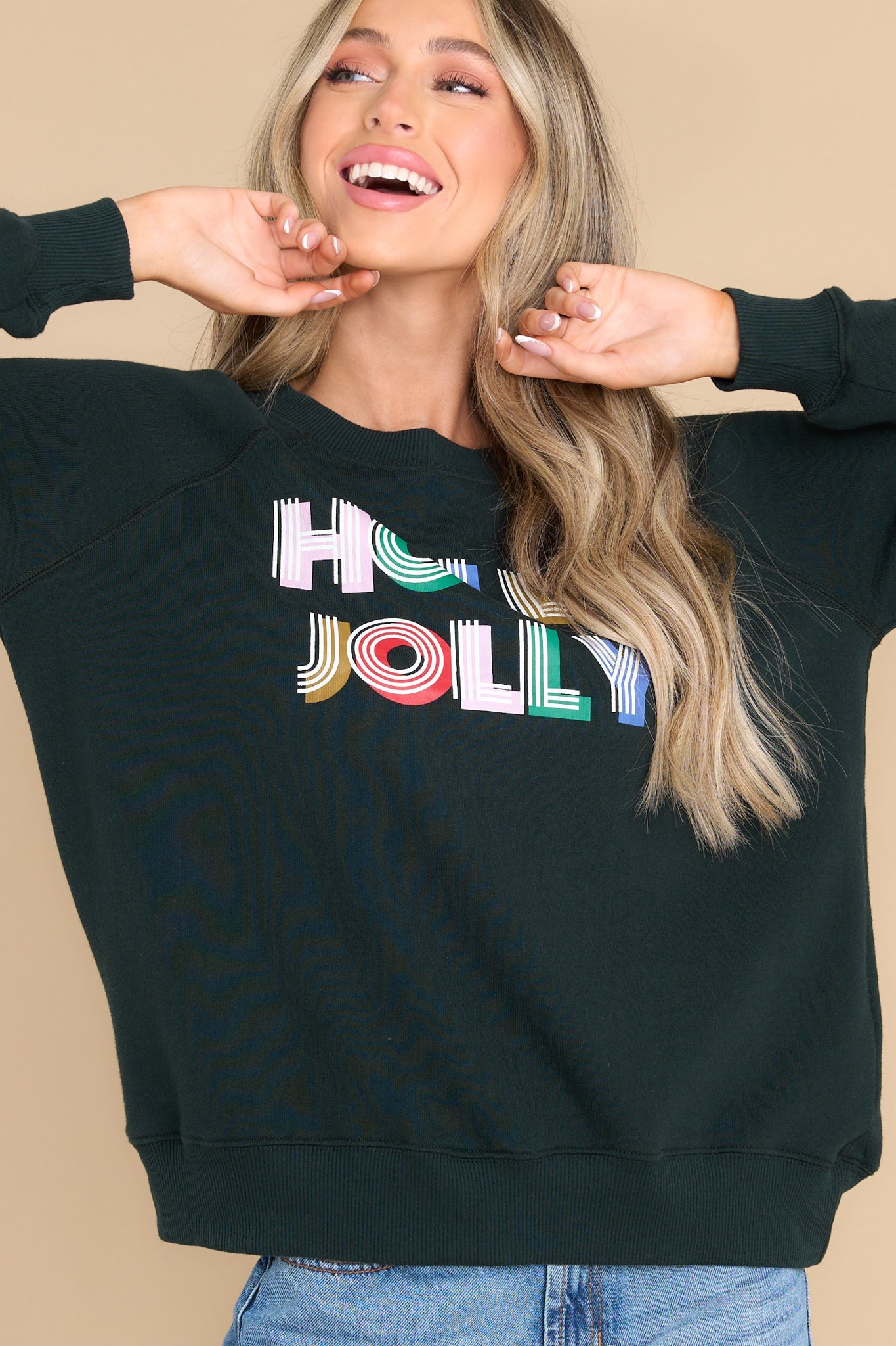 Holly Jolly Scarab Sommers Sweatshirt - Red Dress