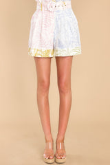 Hopes And Dreams Ivory Multi Print Shorts - Red Dress