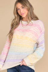 Hues Of Happiness Rainbow Stripe Sweater - Red Dress