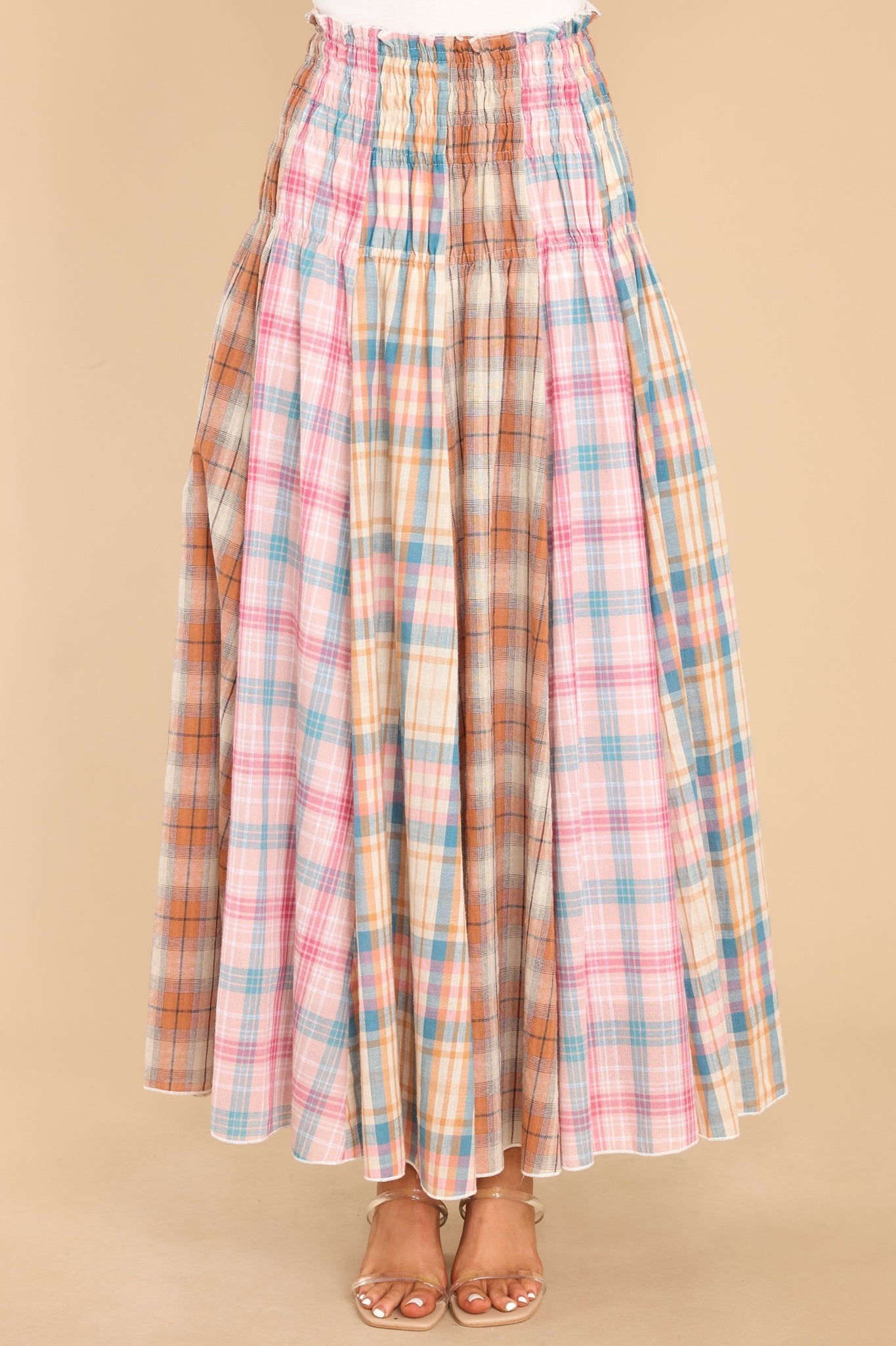 Adorable Multi Plaid Maxi Skirt - All Bottoms | Red Dress