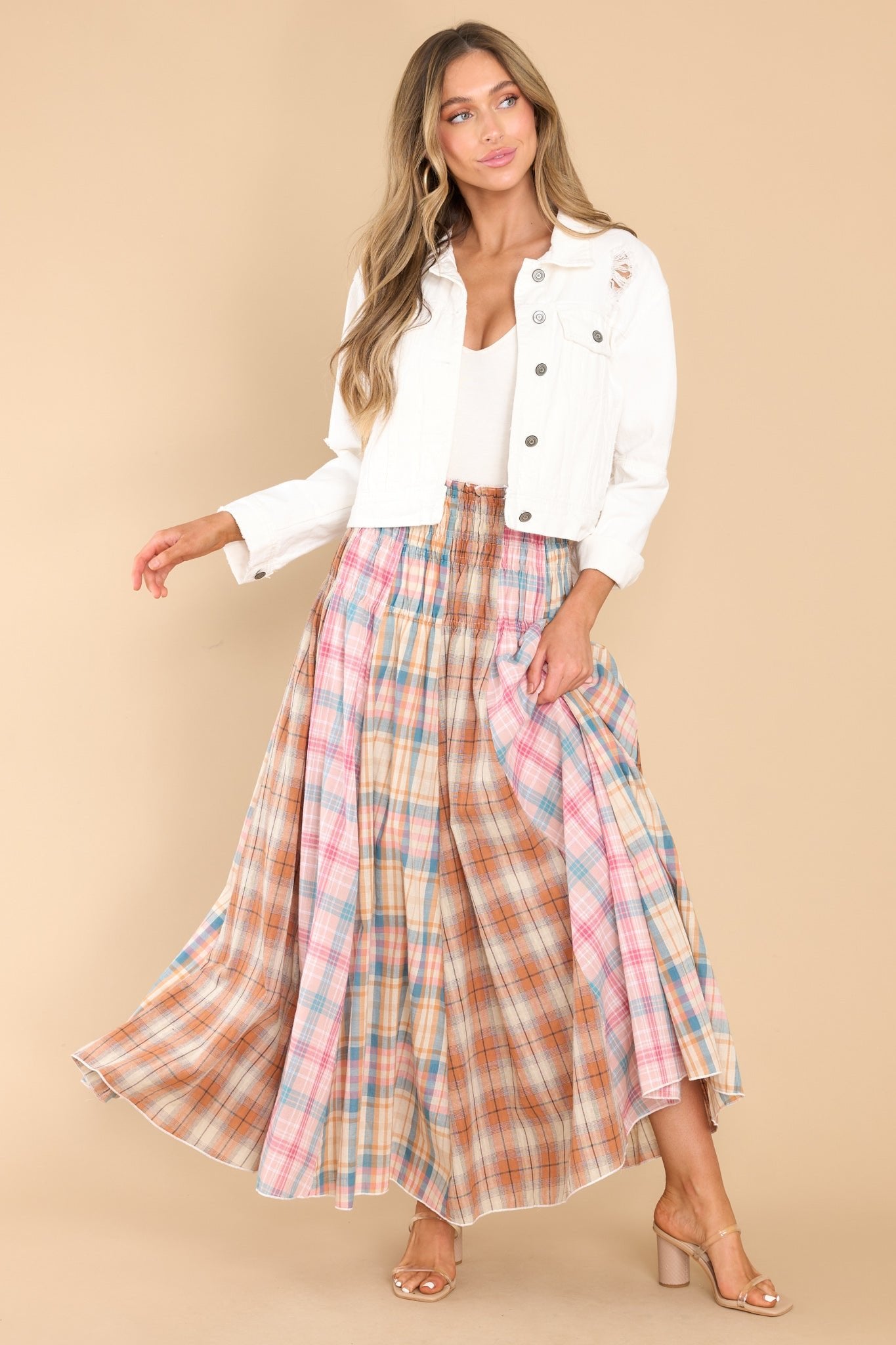 Plaid maxi skirt queen Clearance