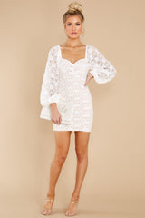 I'll Be Yours White Lace Dress - Red Dress