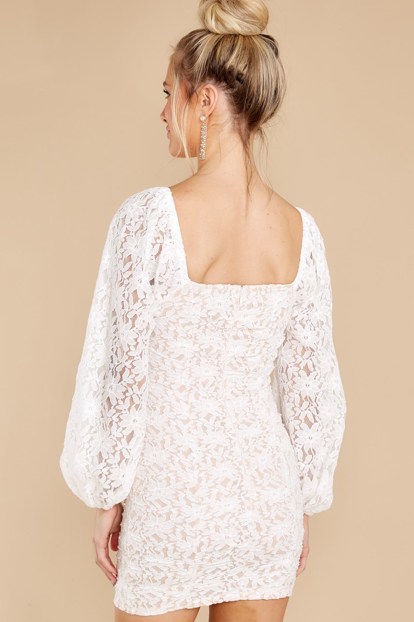 Endless Rose - Bell Sleeve V-Neck Lace Dress Ivory / Xs
