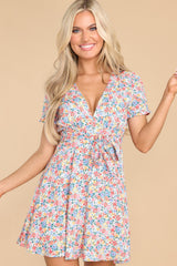 In Love With You Ivory Multi Print Floral Dress - Red Dress