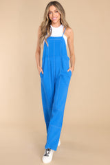 In My Own Rhythm Blue Overalls - Red Dress