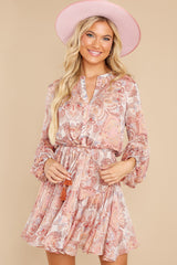 In Real Time Pink Multi Print Dress - Red Dress