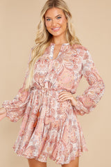 In Real Time Pink Multi Print Dress - Red Dress