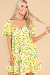 In The Evergreens Yellow Multi Floral Dress - Red Dress
