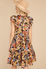 In The Meadows Black Multi Floral Dress - Red Dress
