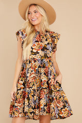 In The Meadows Black Multi Floral Dress - Red Dress