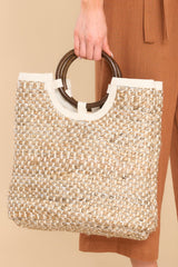 In The Sand Natural Rattan Bag - Red Dress