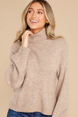 In The Woods Camel Sweater - Red Dress