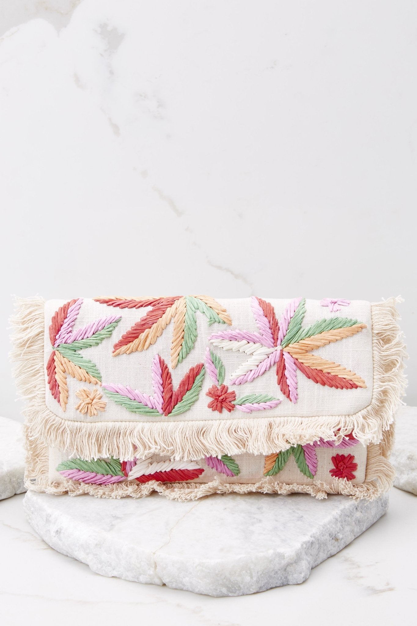 Into The Sun Floral Clutch - Red Dress