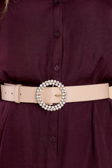Isn't It Lovely Taupe Belt - Red Dress