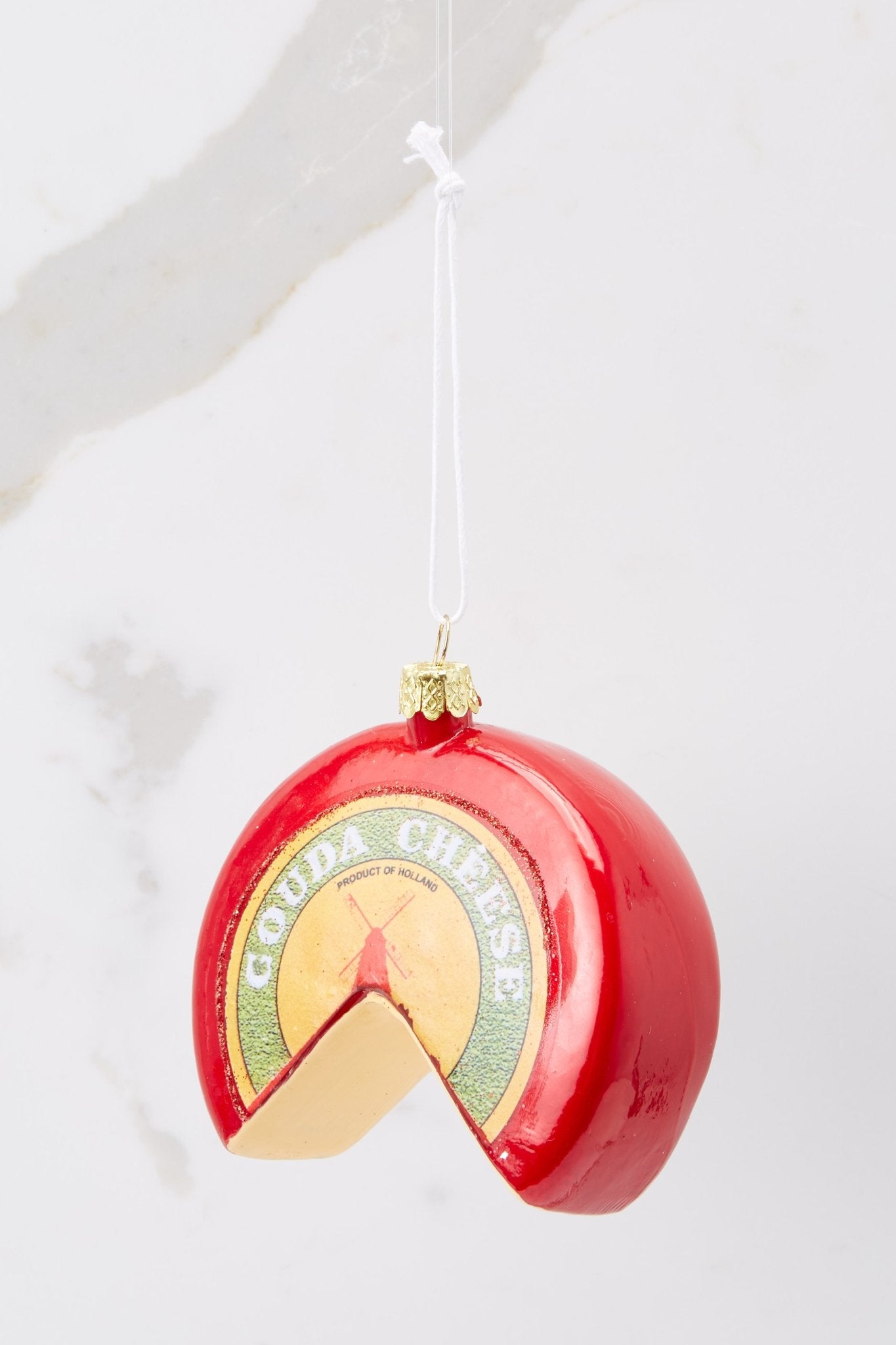 It's Such A Gouda Holiday Cheese Ornament - Red Dress