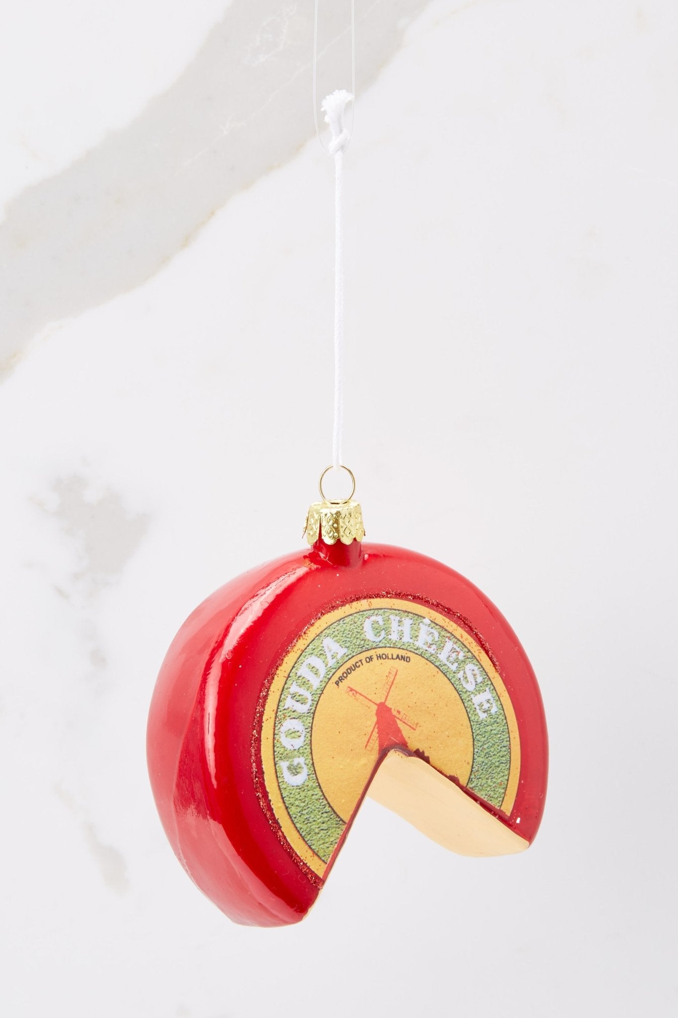 It's Such A Gouda Holiday Cheese Ornament - Red Dress