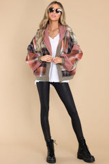 Just Wing It Olive Green Multi Plaid Patchwork Jacket - Red Dress