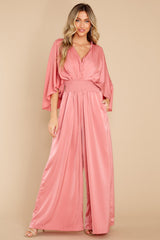 Kiss Me Slowly Dusty Rose Jumpsuit - Red Dress