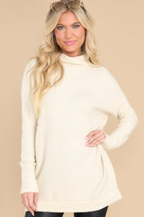 Lean On Me Ivory Sweater - Red Dress