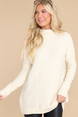 Lean On Me Ivory Sweater - Red Dress