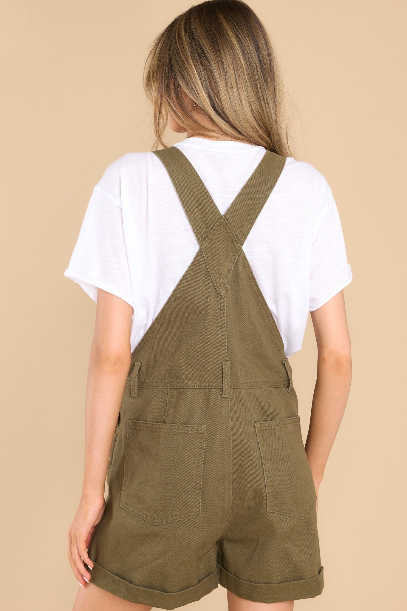 Learning To Love Olive Overalls - Red Dress