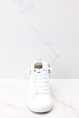 4 Lester White Silver Gold Sneakers at reddress.com
