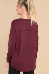 Let's Stay In Dark Rust Top - Red Dress