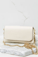 Little Lady Ivory Leather Bag - Red Dress