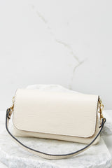 Little Lady Ivory Leather Bag - Red Dress
