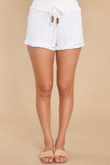 Live And Learn White Crochet Shorts - Red Dress