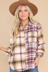 Lively Rendezvous Honey Multi Plaid Top - Red Dress