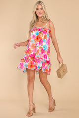 Love Is Madness Pink Floral Print Dress - Red Dress