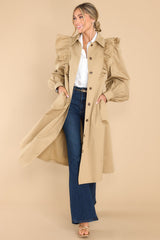 Full body view of this coat that features two functional waist pockets.