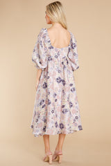 Love Wins Lavender Floral Print Midi Dress - Red Dress